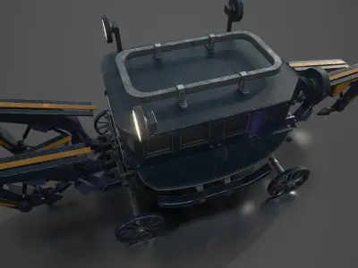 Carriage with Mechanical Legs Low-poly 3D model