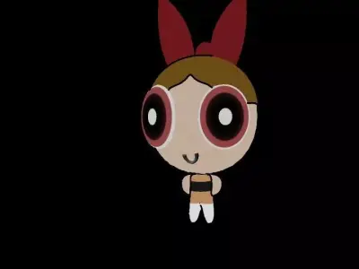 cartoon girl 3D model