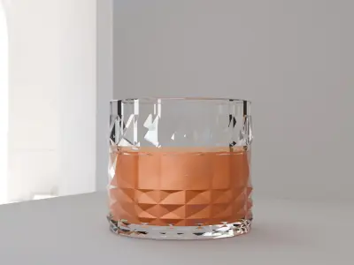 Glass Wine Basic Model Low-poly 3D model