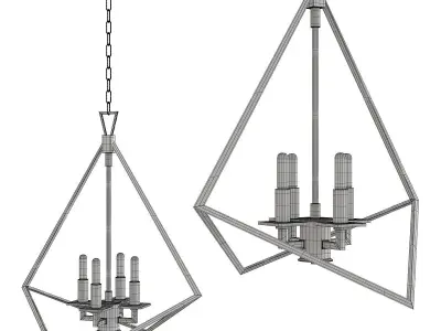 Trapezoid Cage Pendant Light Low-poly 3D model