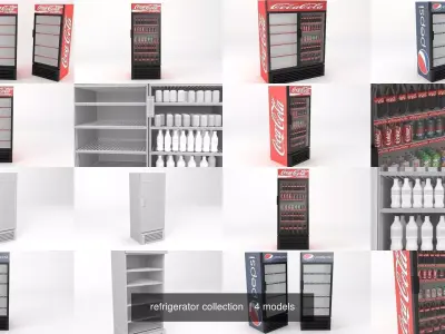 refrigerator collection coca cola 3D Model Pack