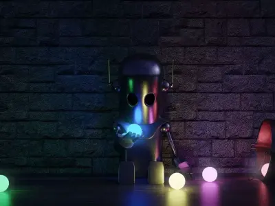 The little robot Lighty 3D model