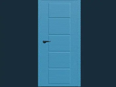 Modern Blue Hexagon Patterned Door 3D model