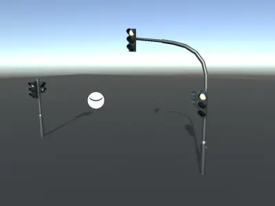 PBR Trafficlighs EU Low-poly 3D model