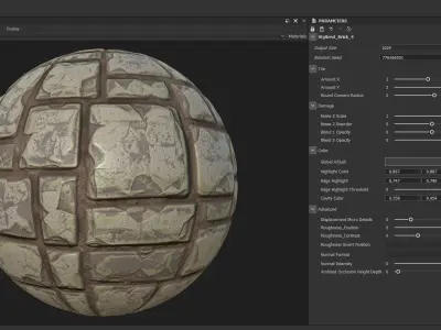 Stylized Stone Wall or floor Substance Generator Material Texture