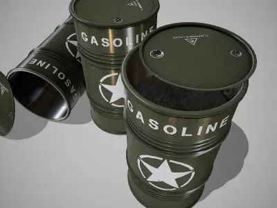 Barrels military new Low-poly 3D model