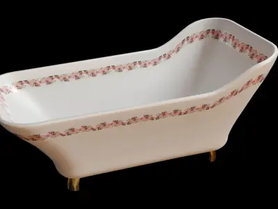Antique Bathtub Low-poly 3D model