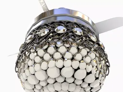 Modern Crystal Ceiling Fan Low-poly 3D model