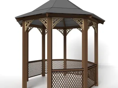 Wooden Garden Pavilion 3D model