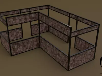 Stall stand 12 R Low-poly 3D model