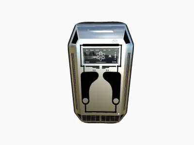 SciFi Backpack E10 Aluminum - Fashion Character Design Low-poly 3D model