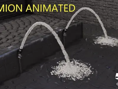 LUMION ANIMATED FOUNTAIN Jet arc fountain CHAMPAGNE FROTH FLOW 3D model