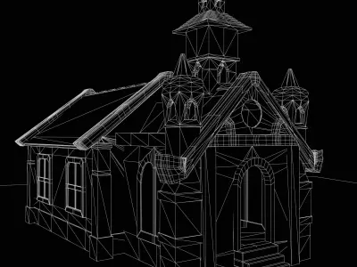 3D Game House with PBR Texturing Low-poly 3D model