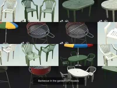 Barbecue in the garden  3D Model Pack