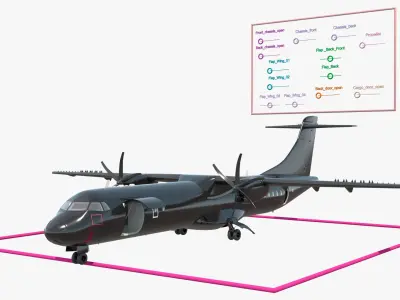  Maritime Patrol Aircraft with Twin Turboprops Black Rigged 