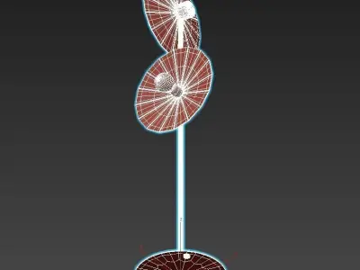 COMETA floor lamp with two gold discs 3D model