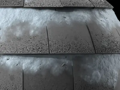 Roof Tile Materials 49- Roofing Mudd and Snow  Seamless Pbr 4k Texture