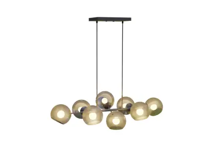 Black Glass Linear Chandelier 3D model