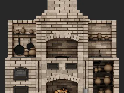 BBQ brick oven 3D model