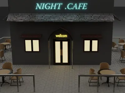 cafe and hotel 3D model