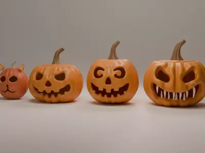 Halloween pumpkins  3D model