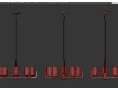 DART CHANDELIER Low-poly 3D model