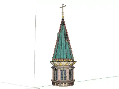Architecture-Religion-God-Culture-Temple-0243 spire of church 3D model