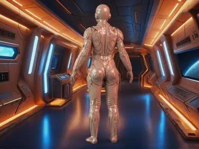 Cyborg Clay Low Poly Low-poly 3D model