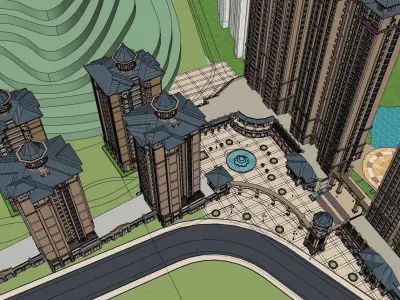 ancient archiecture highrise 3D model