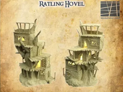 Ratling Hovel Tabletop terrain 28 mm 3D print model