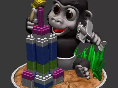 Baby King Kong play time  3D model