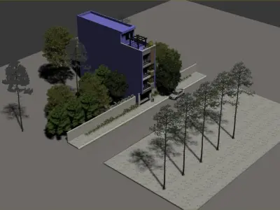 HOUSE EXTERIOR 3DMODEL - V-RAY RENDERING 3D model