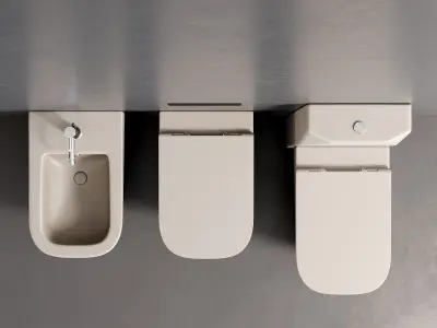 Esedra by SDR Ceramiche Quadra WC Low-poly 3D model