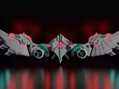 Mechanic Wing Low-poly 3D model 4