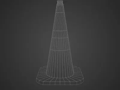 Traffic Cone Low-poly 3D model 9