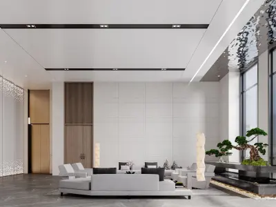 hotel lobby 3D model 11