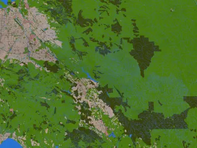 Santa Clara County of USA Low-poly 3D model