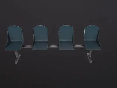 Bus Stop Bench 3D Model Low-poly 3D model