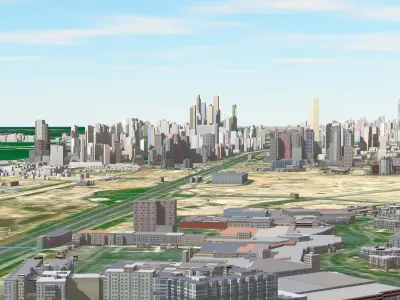 Dubai City Full Low poly Low-poly 3D model