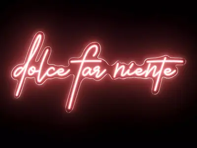 Dolce Far Niente Neon Sign 3D model purchase