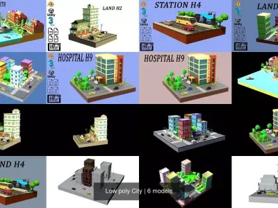 Low poly City 3D Model Pack purchase
