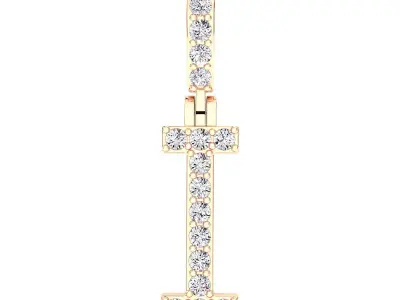 Alphabet I-letter single row pendant 3D print model