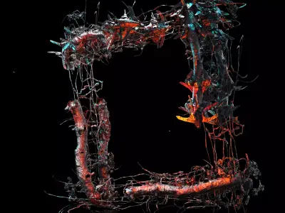 Deep Space leviathan monster organic wires array Low-poly 3D model