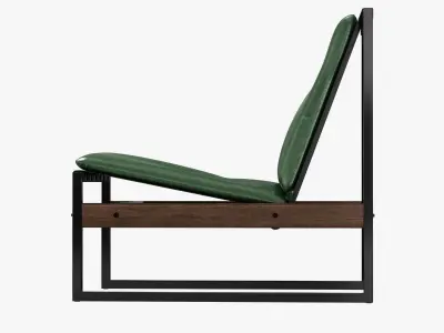jacaranda iron green leather lounge chair 3D model
