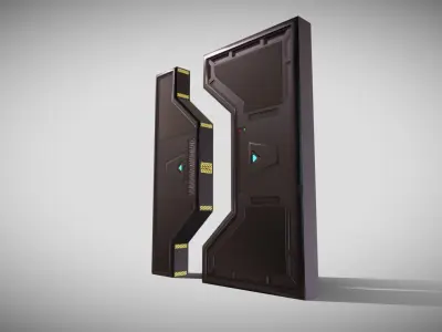 Sci-fi Doors Low-poly 3D model purchase