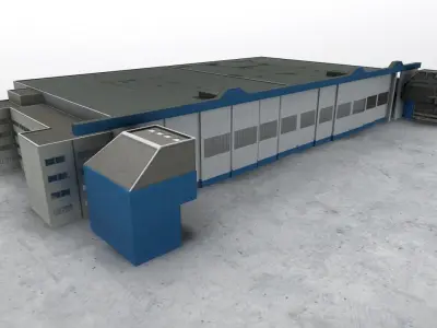 EGKK Hangar 1 Low-poly 3D model
