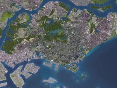 Singapore Low-poly 3D model