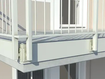 Apartments 2 window on sky 3D model