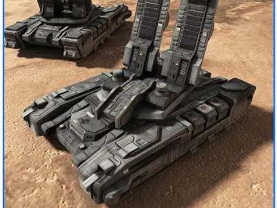 SciFi Army Ground Units 01 Low-poly 3D model