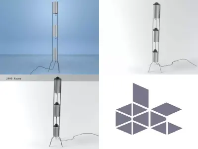Totem floor lamp with logo 3D model